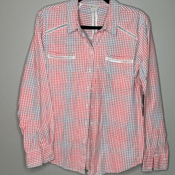 Ariat Women Size XL Pink Gray Checked Long Sleeve Button Up Canyon Western Shirt - Picture 1 of 8